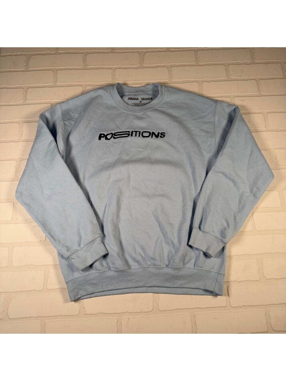 Ariana Grande Positions Album Cover Art Crewneck Sweatshirt Size Medium Blue